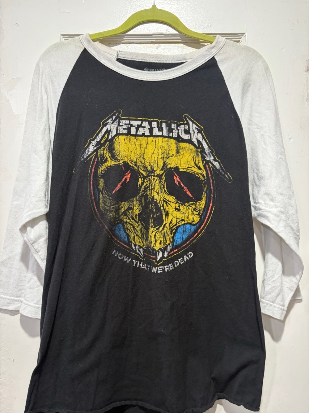 Metallica concert Now That We’re Dead Raglan Long Sleeve Shirt - Black/White
